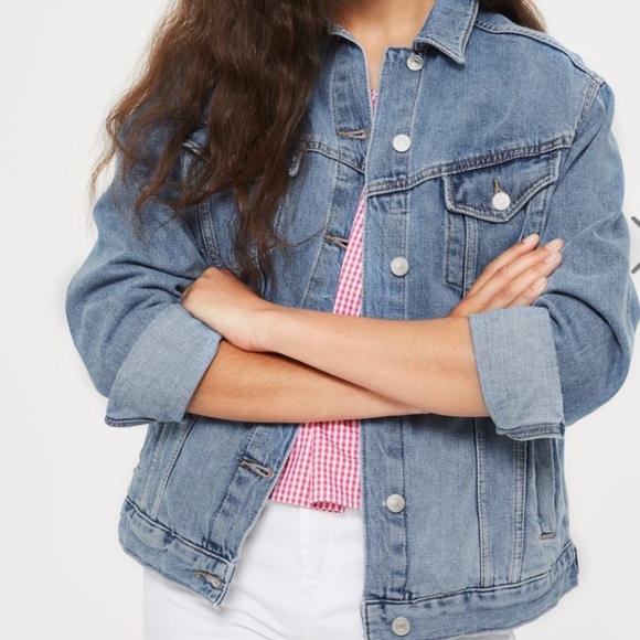 topshop raspberry denim jacket